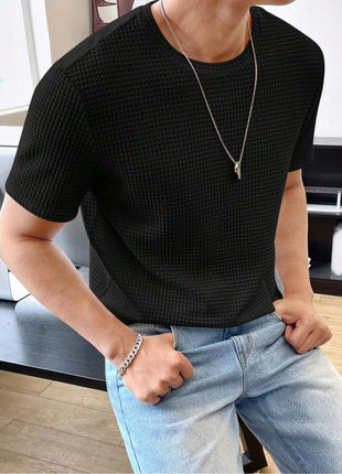 Men's Casual Loose Solid Color Short Sleeve