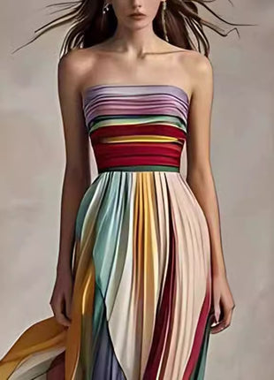 Tube Top Backless Swing Maxi Dress