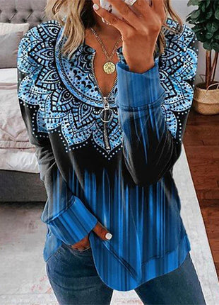 Loose Long Sleeve Zipper Sweater