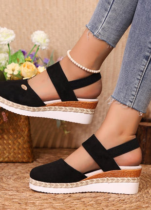 Wedge Hemp Rope Braided Closed Toe Sandal