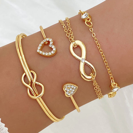 Alloy Love Knot Bracelet Set of 4