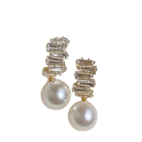 Zircon Pearl Vintage Earrings