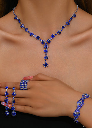Crystal Necklace, Earrings, Bracelet & Ring Set