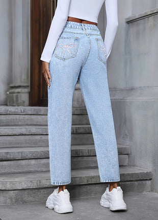 Casual Loose Straight Ripped Denim Jeans