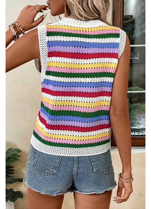 Japanese Dopamine Striped Round Neck Pullover