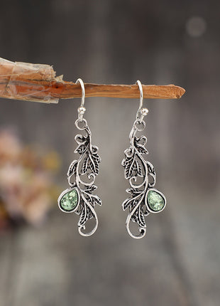Fashion Vine Carved Pattern Embroidered Glass Alloy Earrings