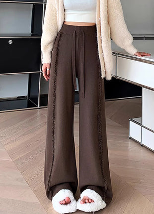 Fringed Burr Knitted Trousers
