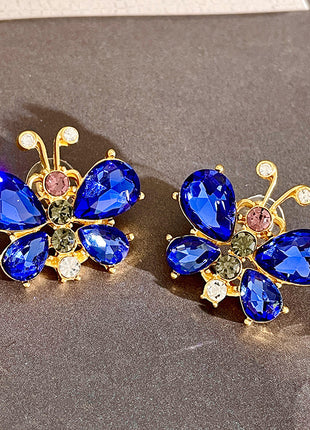 Butterfly Blue Crystal Earrings