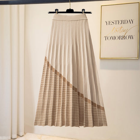 Wool High Waist Thickened Mid-length A- Line Skirt