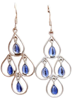 Creative Peacock Blue Moonstone Exaggerated Earrings