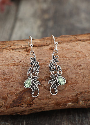 Fashion Vine Carved Pattern Embroidered Glass Alloy Earrings