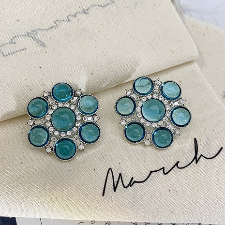 7 Light Blue Crystal Earrings