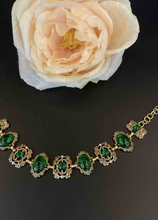 Glass Hollow Jewelled Necklace, Bracelet & Earring Combinations