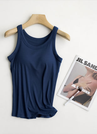 Wear-free Bra Strap Chest Pad Integrated Thread Camisole