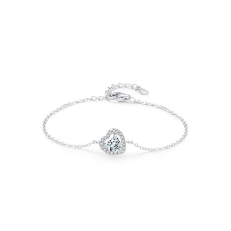S925 Sterling Silver Romantic Love Diamond Bracelet