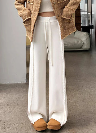 Fringed Burr Knitted Trousers