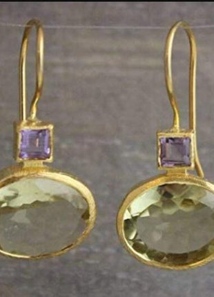 Exaggerated Geometry Crystal Glass Earrings