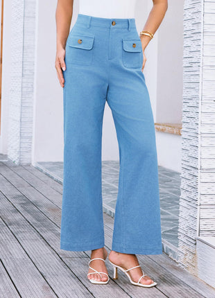 Business Casual Loose-fitting Trousers With Pockets