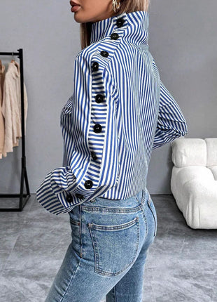 Striped Urban Casual Thin Long-sleeved Shirt