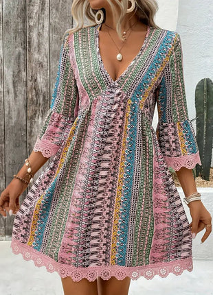 V-neck Casual Loose Dress