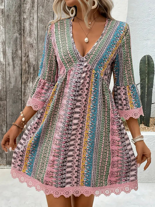 V-neck Casual Loose Dress