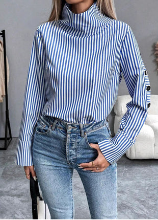Striped Urban Casual Thin Long-sleeved Shirt