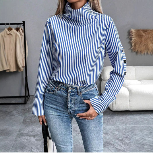 Striped Urban Casual Thin Long-sleeved Shirt