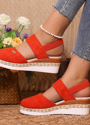 Wedge Hemp Rope Braided Closed Toe Sandal
