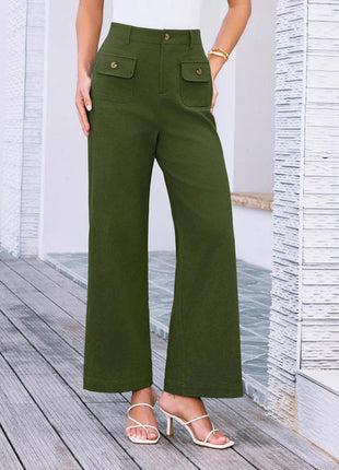 Business Casual Loose-fitting Trousers With Pockets