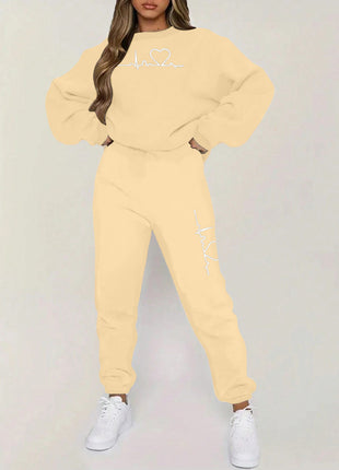 Hooded Fleece-lined Sweaters and Pants Set