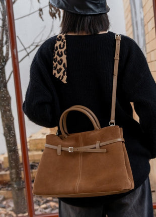 High-grade Suede Frosted Portable Shoulder Crossbody Bag