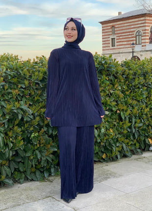 Ethnic Style Loose Casual Pleated Suit Set