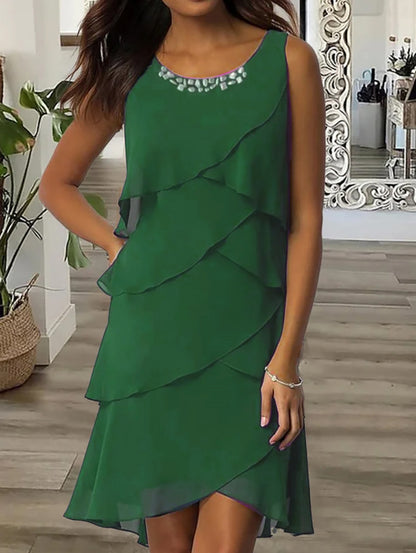 New Mid-length Skirt Pullover Round Neck Dress