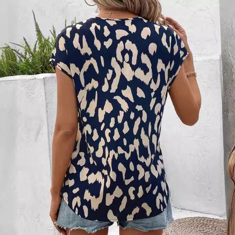 Short Sleeve V-neck Casual T-shirt