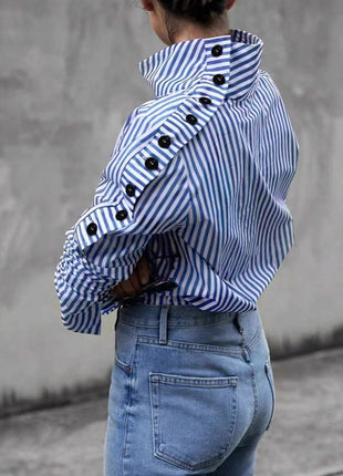 Striped Urban Casual Thin Long-sleeved Shirt