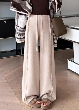 Fringed Burr Knitted Trousers