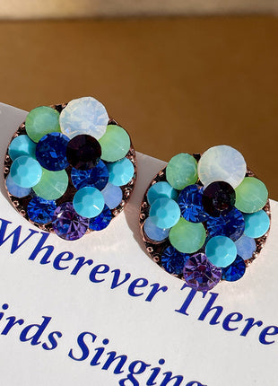 Layers Blue Crystal Earrings