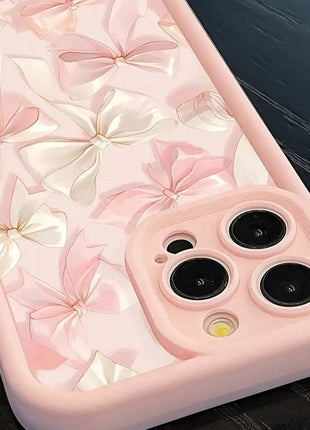 iPhone 11/12/13/14/15/16 Print Silk Bow Phone Case