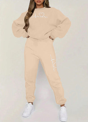 Hooded Fleece-lined Sweaters and Pants Set
