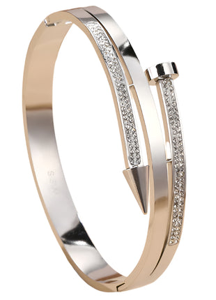 Stainless Steel Rhinestone Bangle