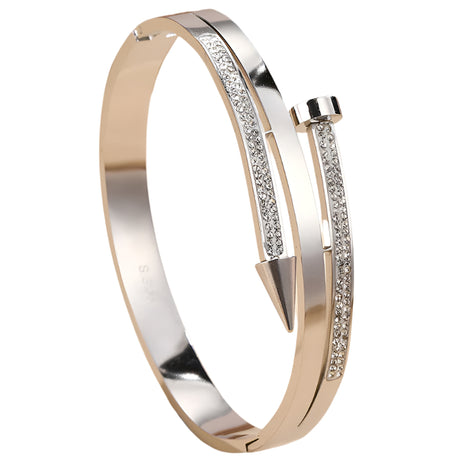 Stainless Steel Rhinestone Bangle