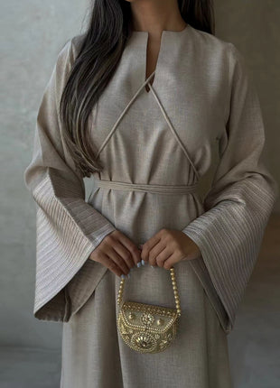 V-neck Embroidery Elegant Dress