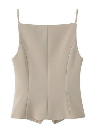 French Style Elegant Slim-fit Breasted Sling Top