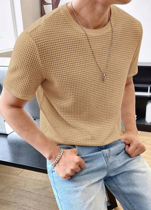 Men's Casual Loose Solid Color Short Sleeve