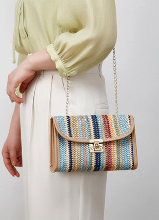 Woven Chain Square Crossbody Bag