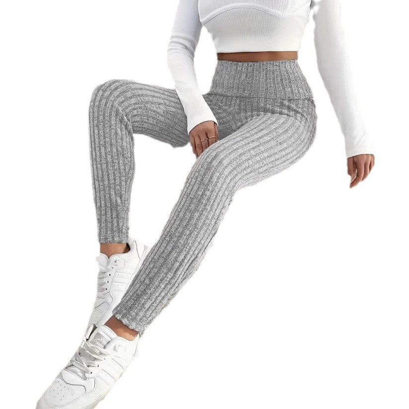 Solid Color High Waist Tight Cold-proof Warm Leggings