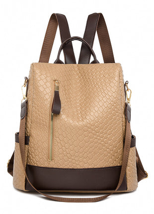 Soft Leather Woven Backpack
