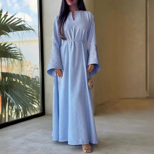 V-neck Embroidery Elegant Dress