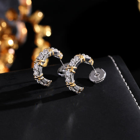 A925 Silver White Electroplated Noble Cold Luxury Earrings