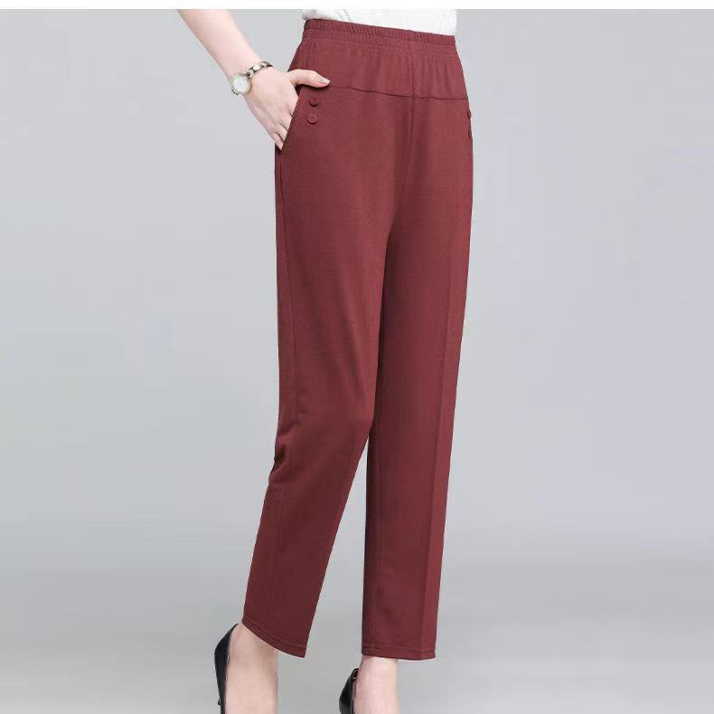 Ice Silk Thin Casual Straight-leg Cropped Pants